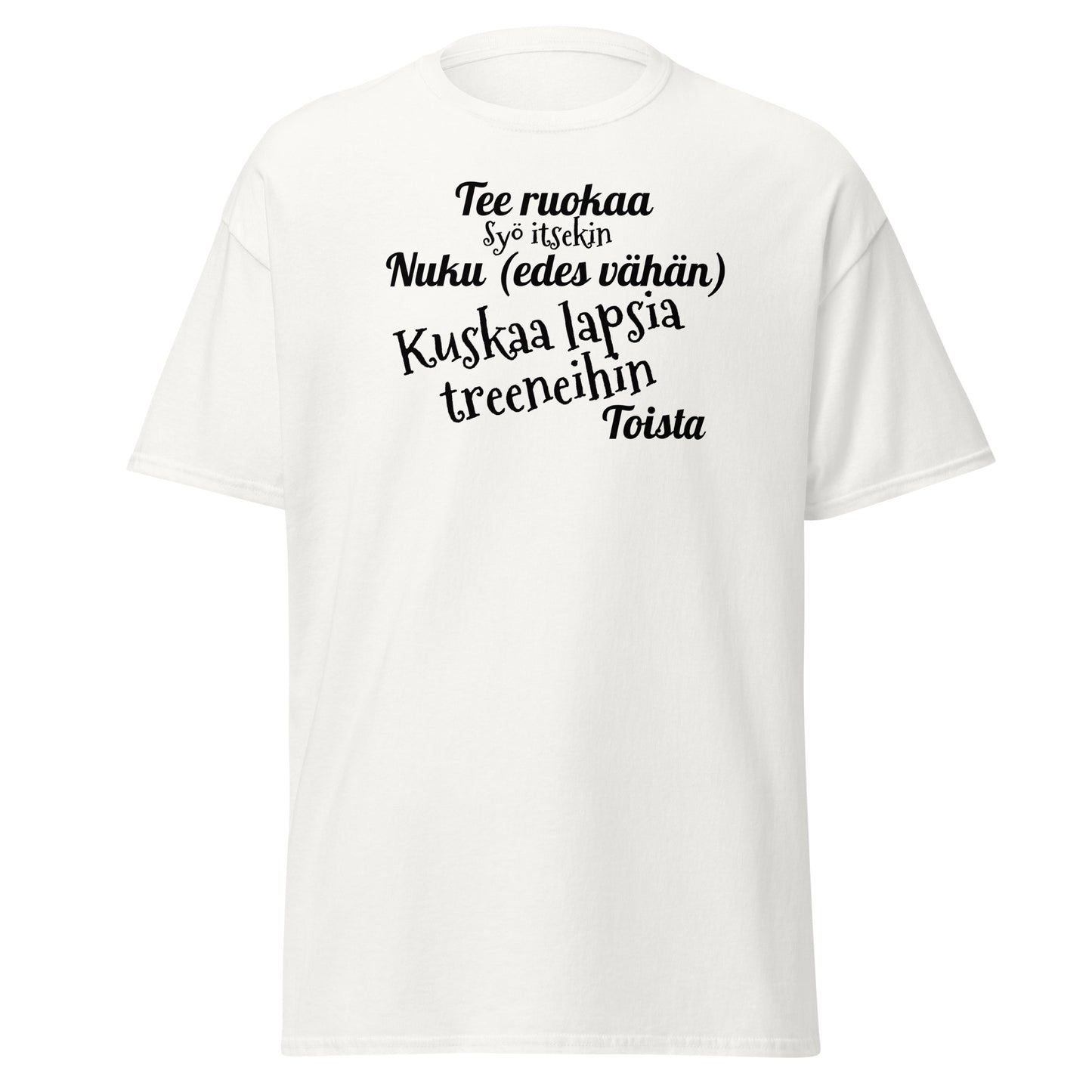 Kuskaa lasta treeneihin t-paita unisex