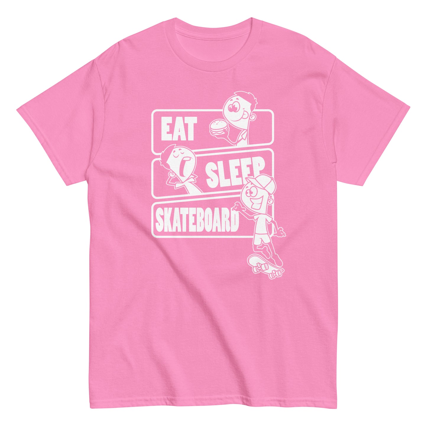 Eat sleep skateboard t-paita