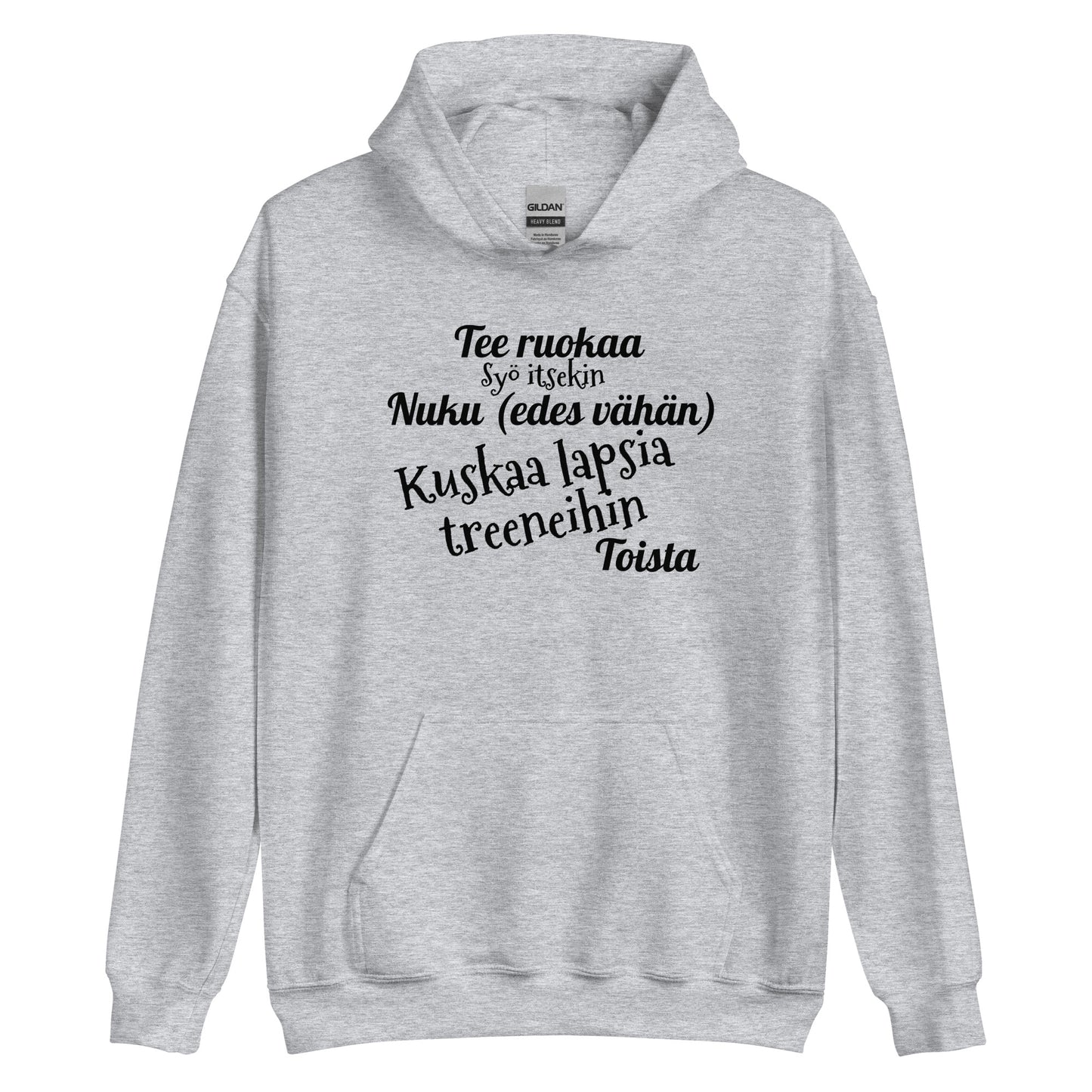 Kuskaa lapsia treeneihin huppari unisex