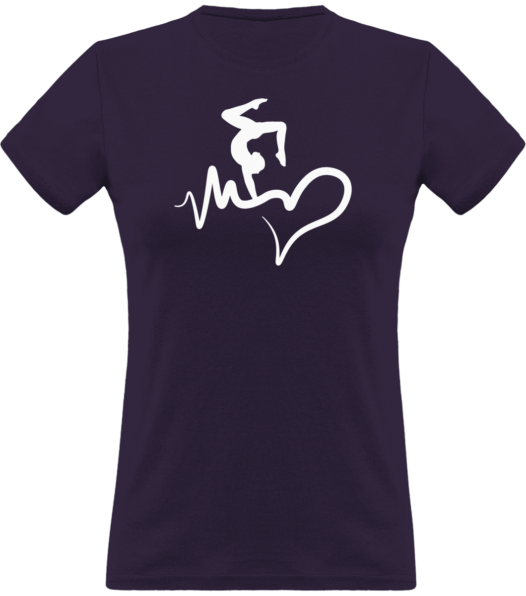 Naisten Voimistelu sydän syke t-paita