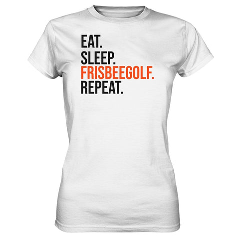 Eat Sleep Frisbeegolf t-paita naisten malli - FourFan
