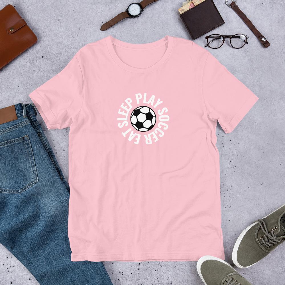 Eat Sleep Play Soccer t-paita unisex - FourFan