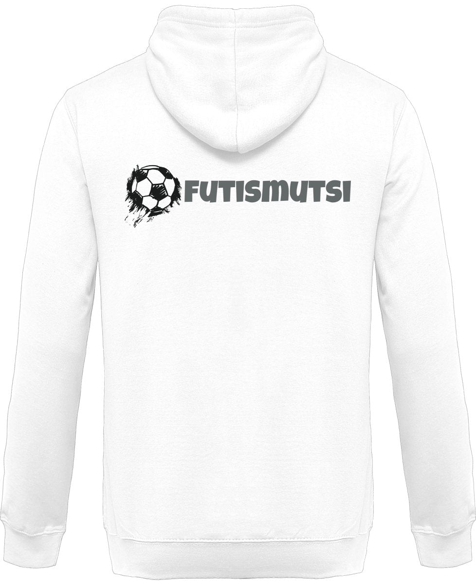 Futismutsi vetoketjullinen huppari unisex harmaa teksti - FourFan