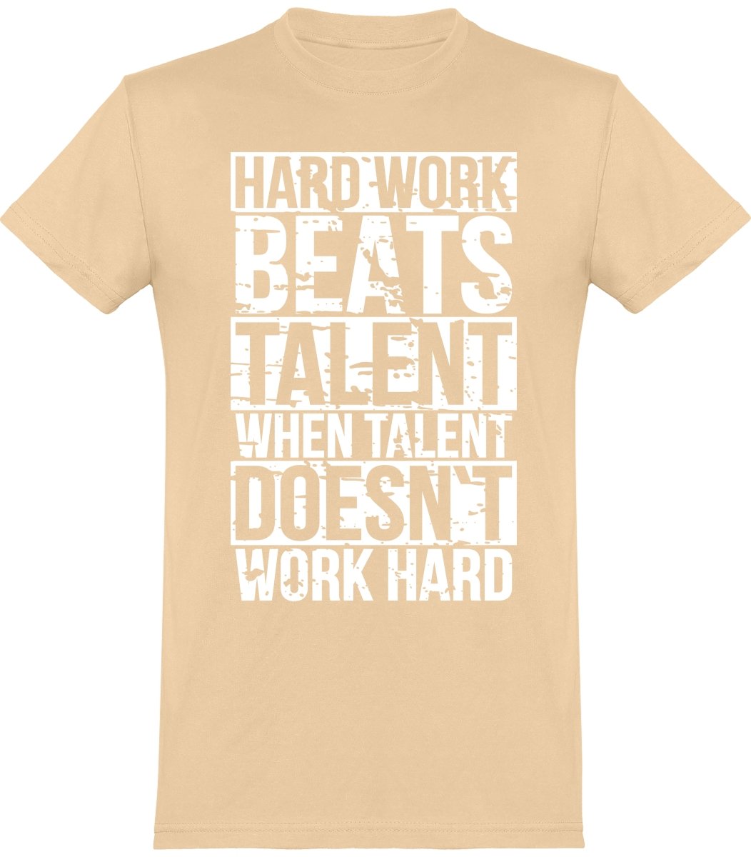 Hard Work valkoinen teksti unisex t-paita - FourFan