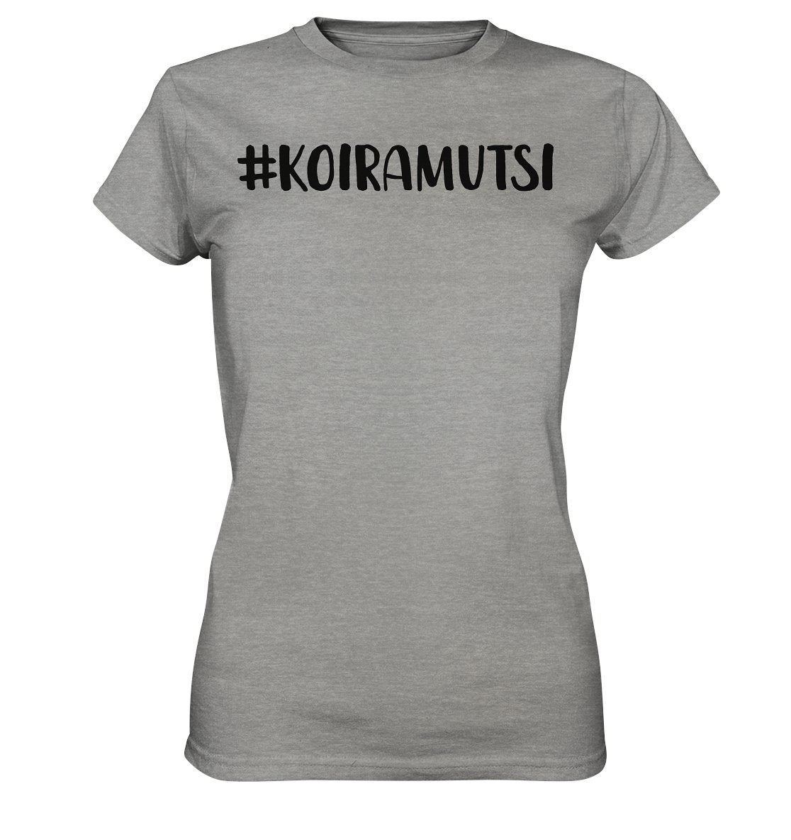 #koiramutsi t-paita naisten malli musta teksti - FourFan