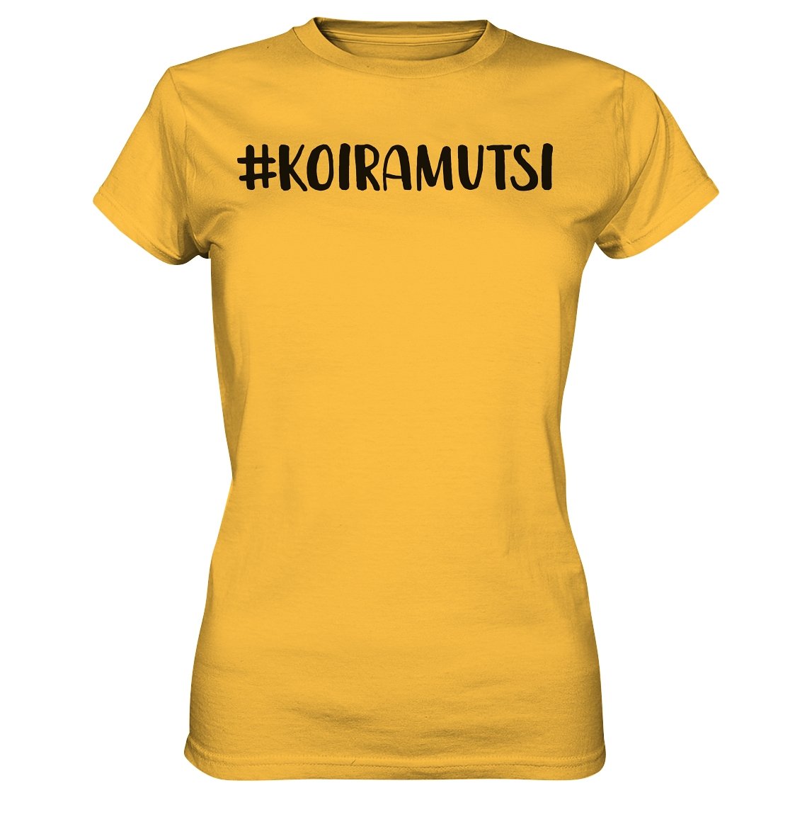 #koiramutsi t-paita naisten malli musta teksti - FourFan