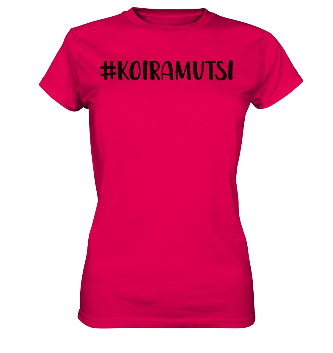#koiramutsi t-paita naisten malli musta teksti - FourFan