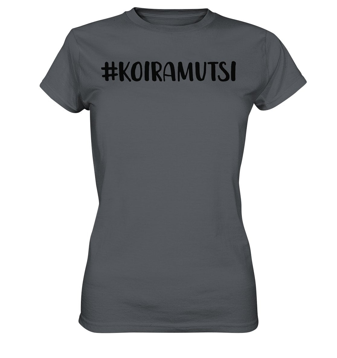 #koiramutsi t-paita naisten malli musta teksti - FourFan