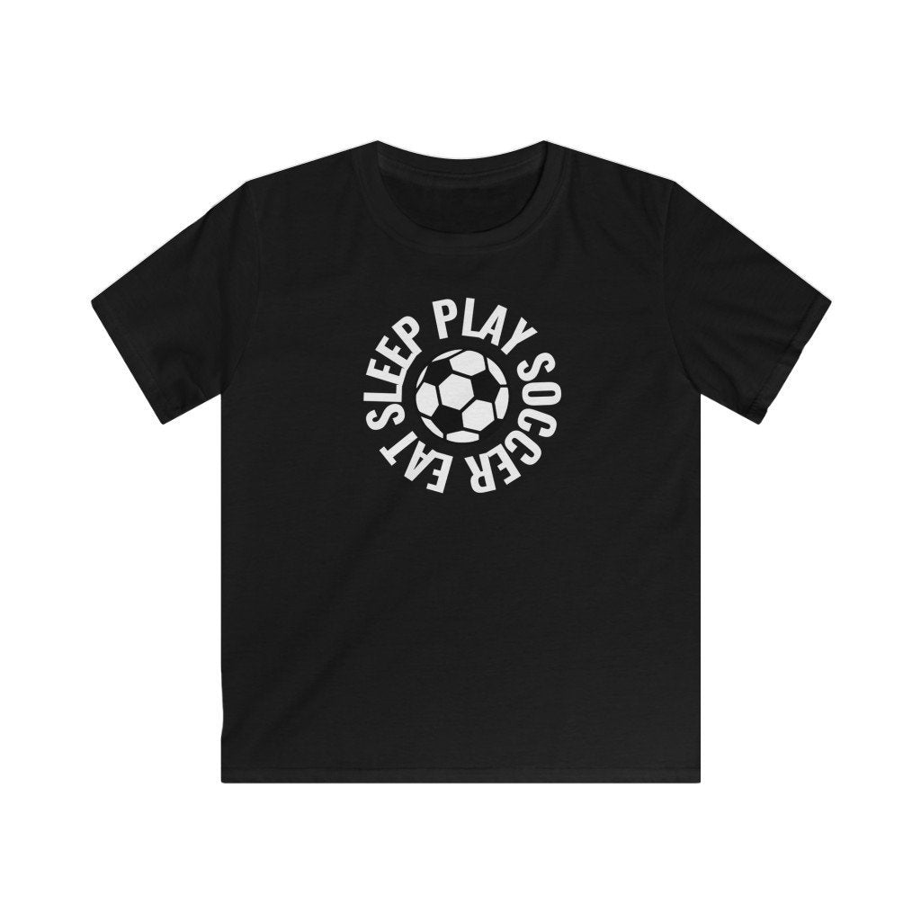 Lasten Eat Sleep Play Soccer t-paita - FourFan
