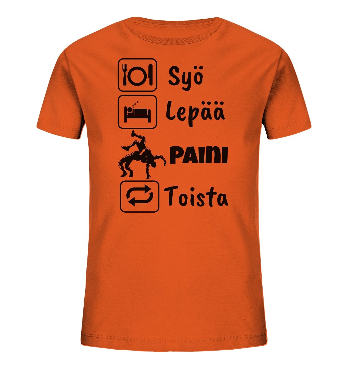 Lasten Syö Lepää Paini EKo t-paita - FourFan