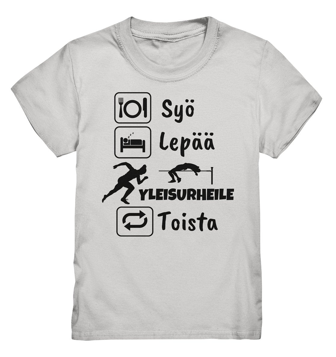 Lasten Syö, Lepää, Yleisurheile 2 t-paita - FourFan