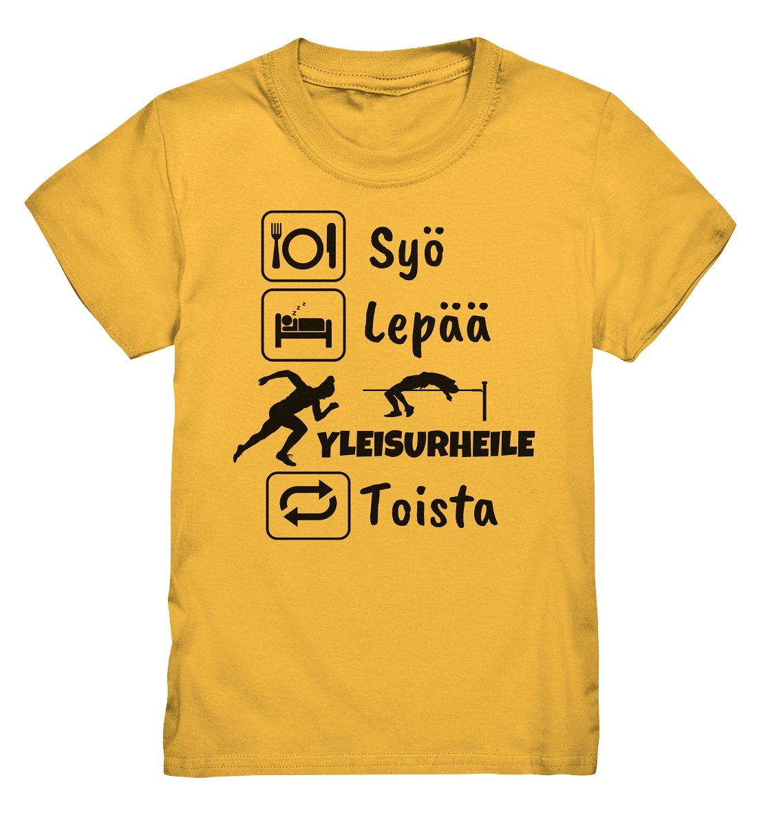 Lasten Syö, Lepää, Yleisurheile 2 t-paita - FourFan