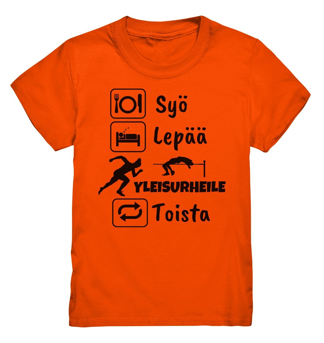 Lasten Syö, Lepää, Yleisurheile 2 t-paita - FourFan