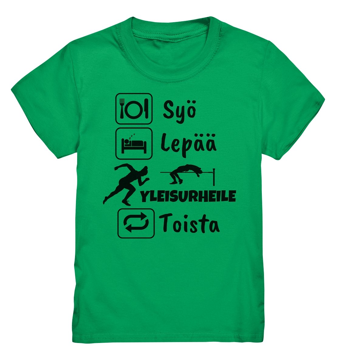Lasten Syö, Lepää, Yleisurheile 2 t-paita - FourFan