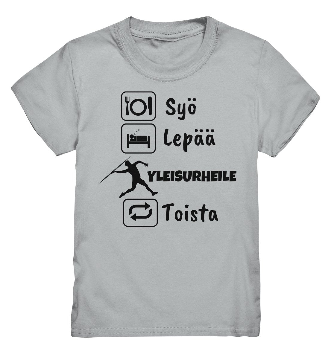 Lasten Syö, Lepää, Yleisurheile t-paita - FourFan