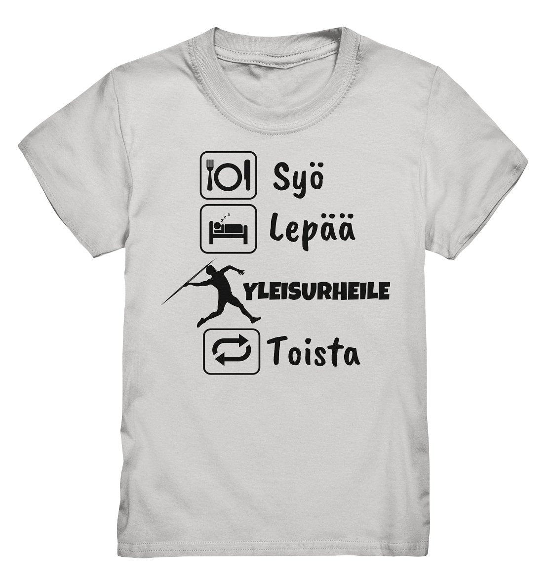 Lasten Syö, Lepää, Yleisurheile t-paita - FourFan