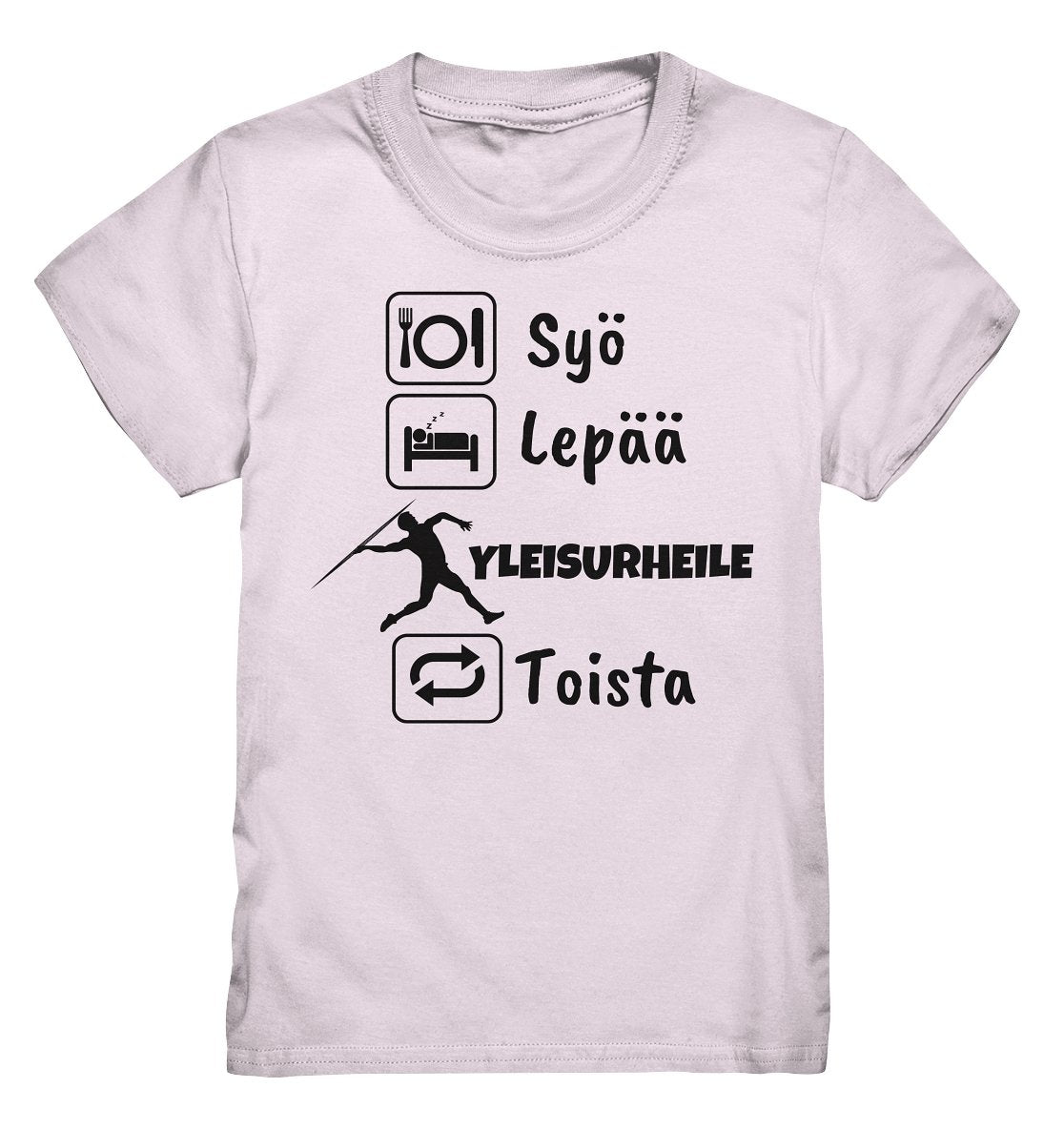 Lasten Syö, Lepää, Yleisurheile t-paita - FourFan