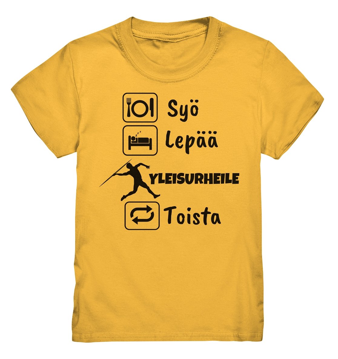 Lasten Syö, Lepää, Yleisurheile t-paita - FourFan