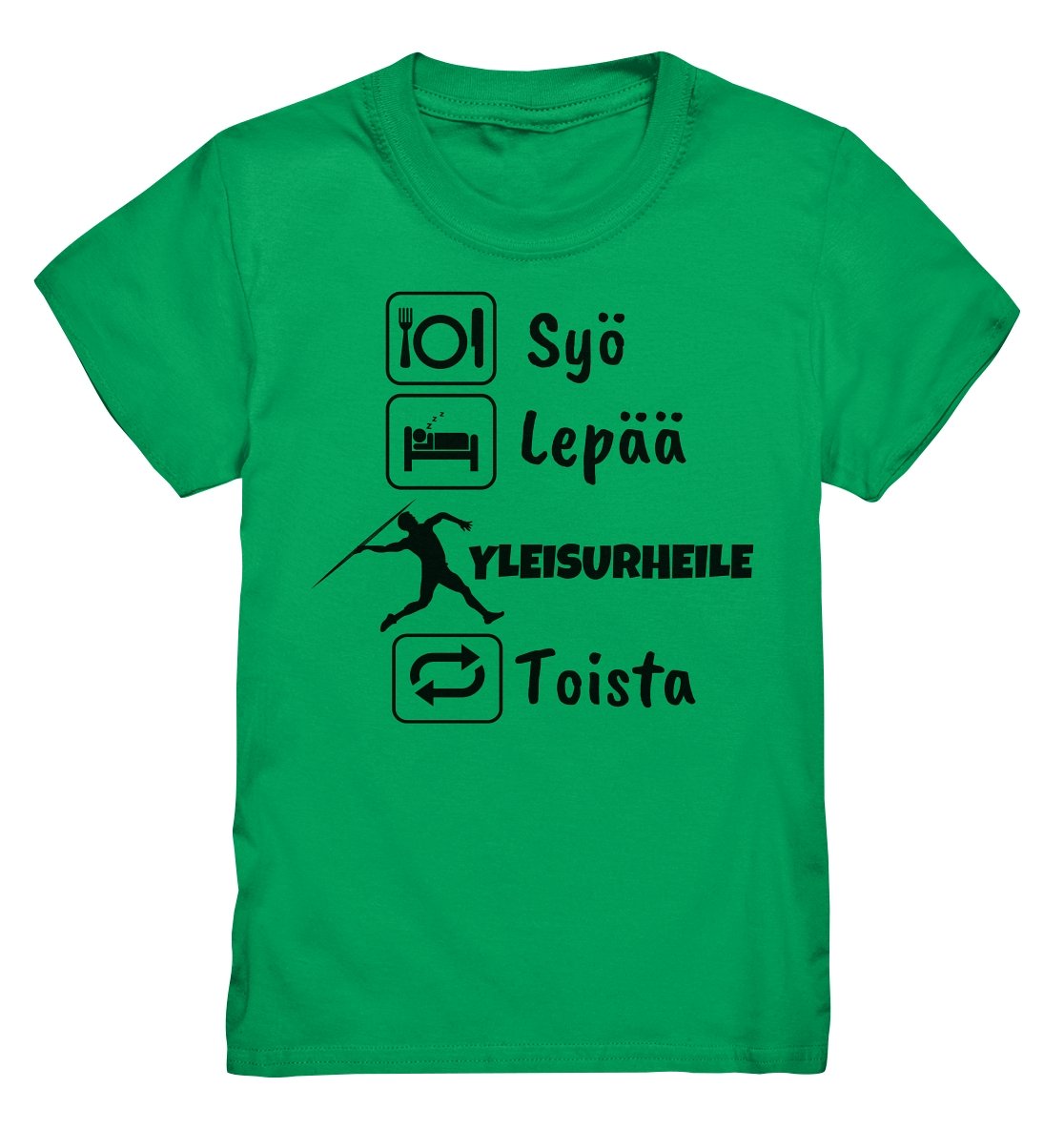 Lasten Syö, Lepää, Yleisurheile t-paita - FourFan