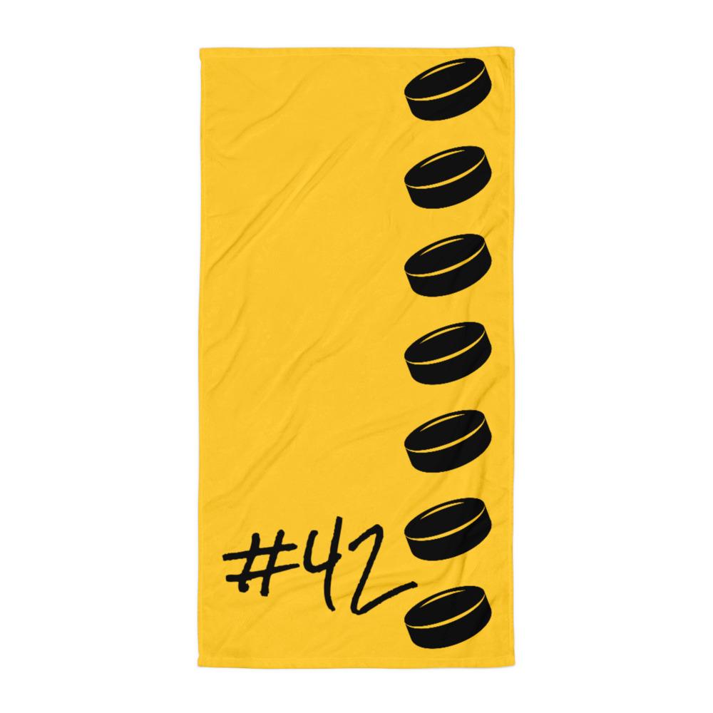 Pelaajan numero jääkiekko pyyhe # - FourFan