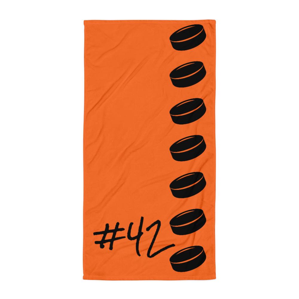 Pelaajan numero jääkiekko pyyhe # - FourFan