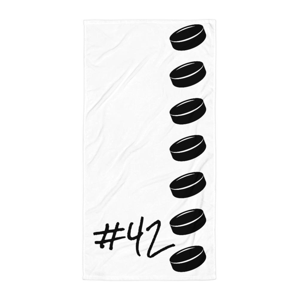 Pelaajan numero jääkiekko pyyhe # - FourFan
