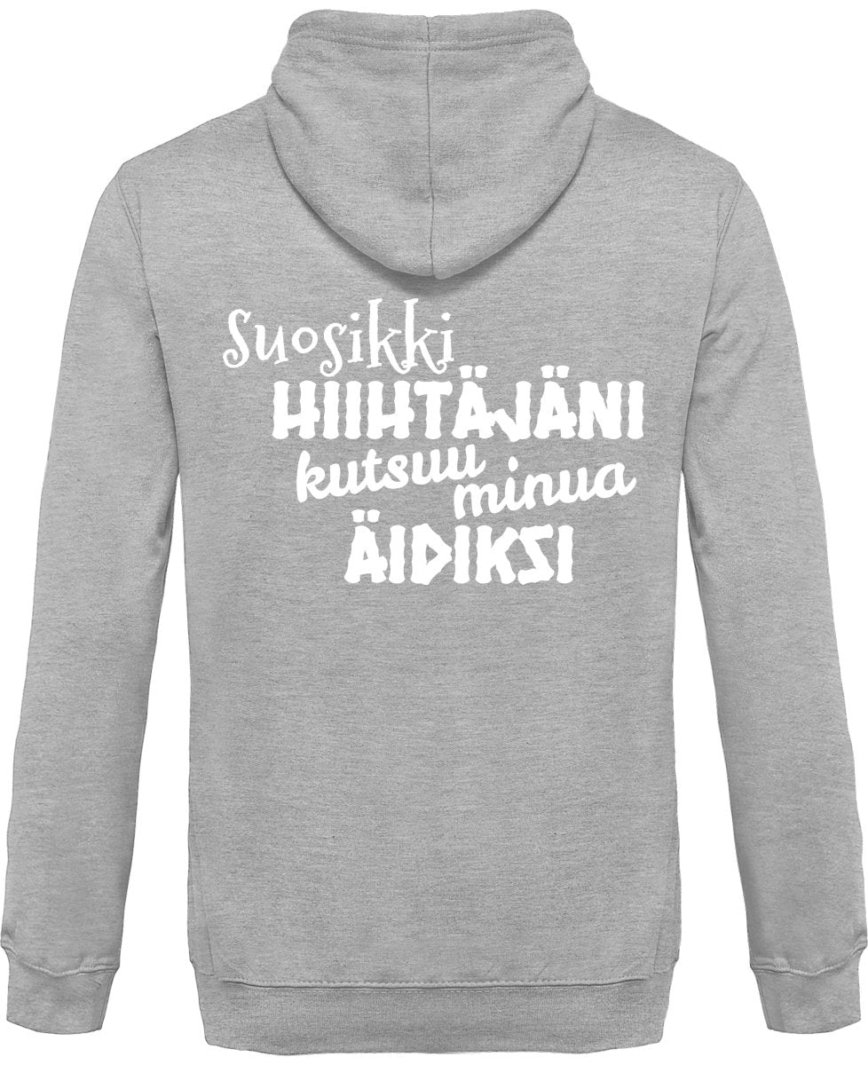 Suosikkihiihtäjä kutsuu äidiksi vetoketjullinen huppari unisex - FourFan