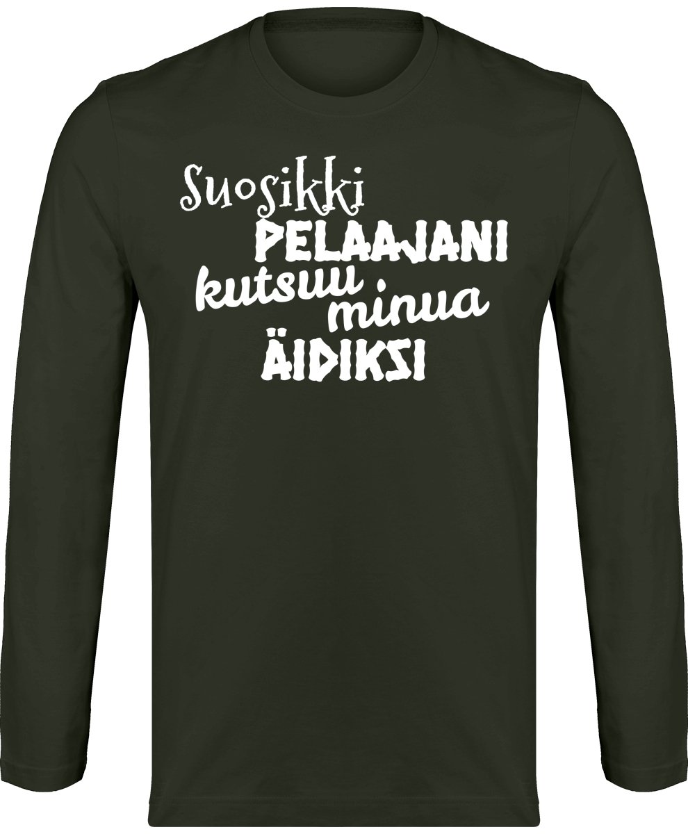Suosikkipelaajani kutsuu äidiksi pitkähihainen t-paita unisex - FourFan