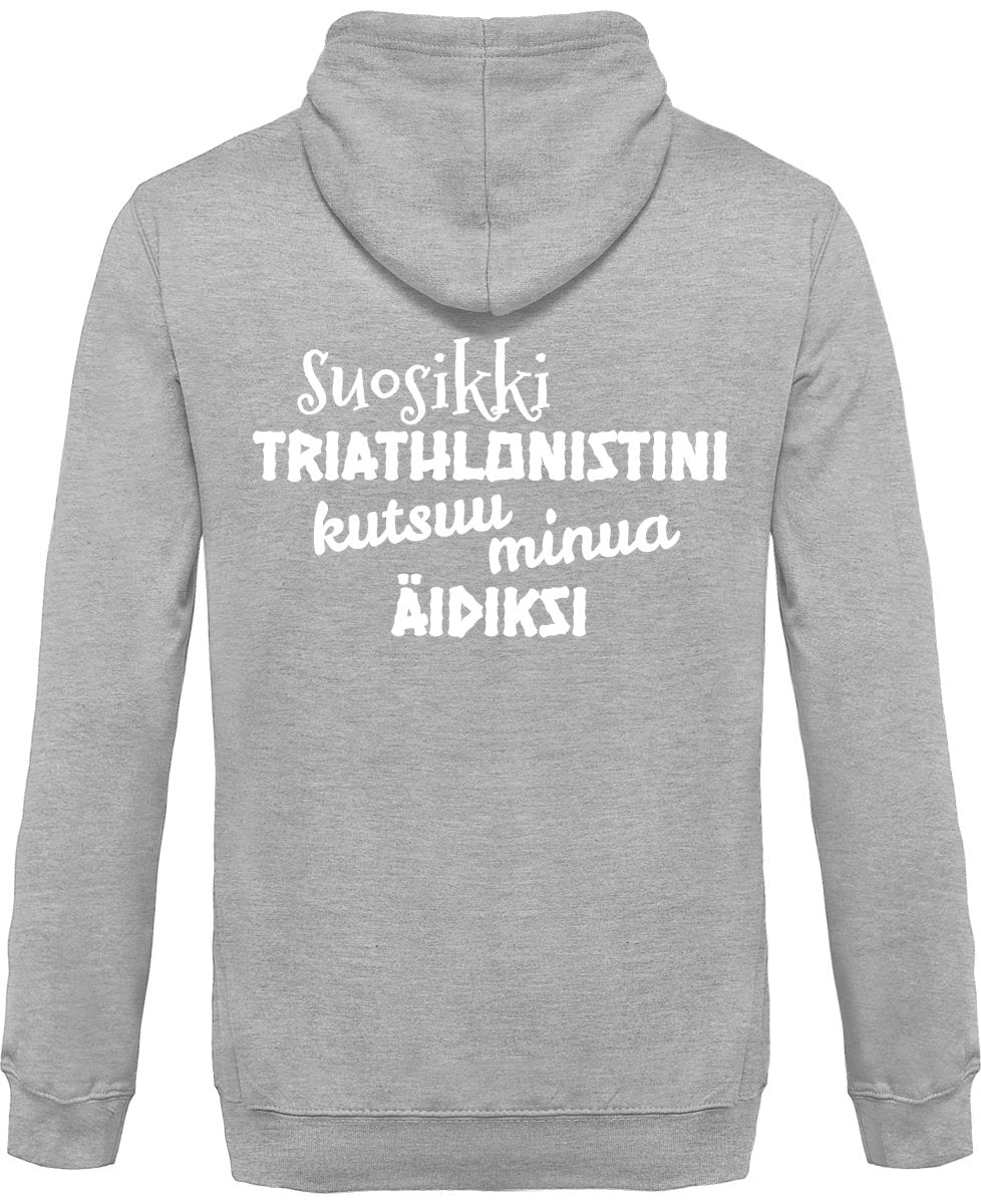 Suosikkitriathlonistini äidiksi vetoketullinen huppari unisex - FourFan