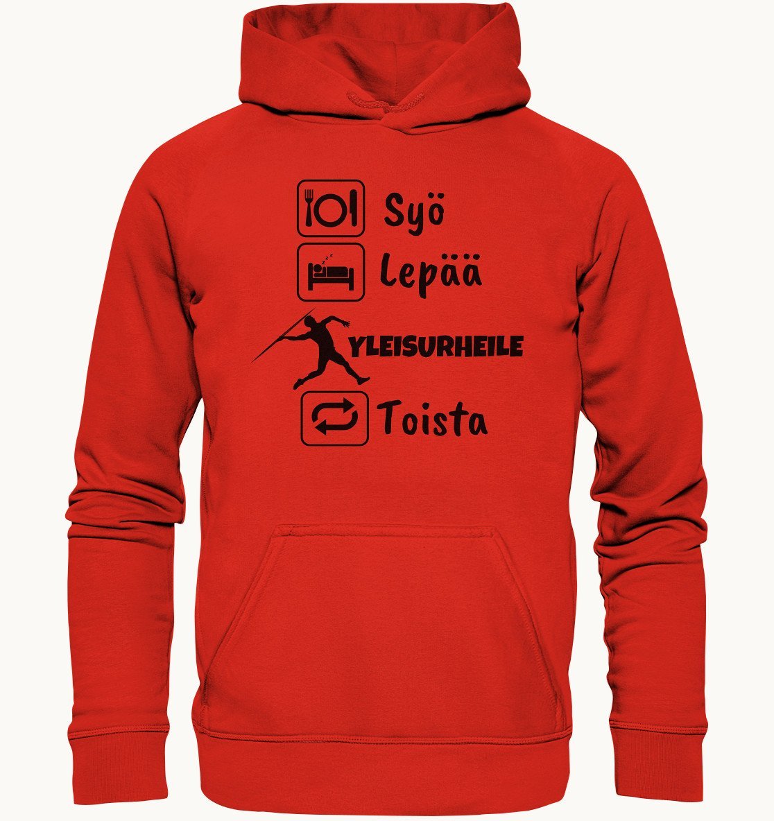 Syö, Lepää, Yleisurheile huppari unisex - FourFan