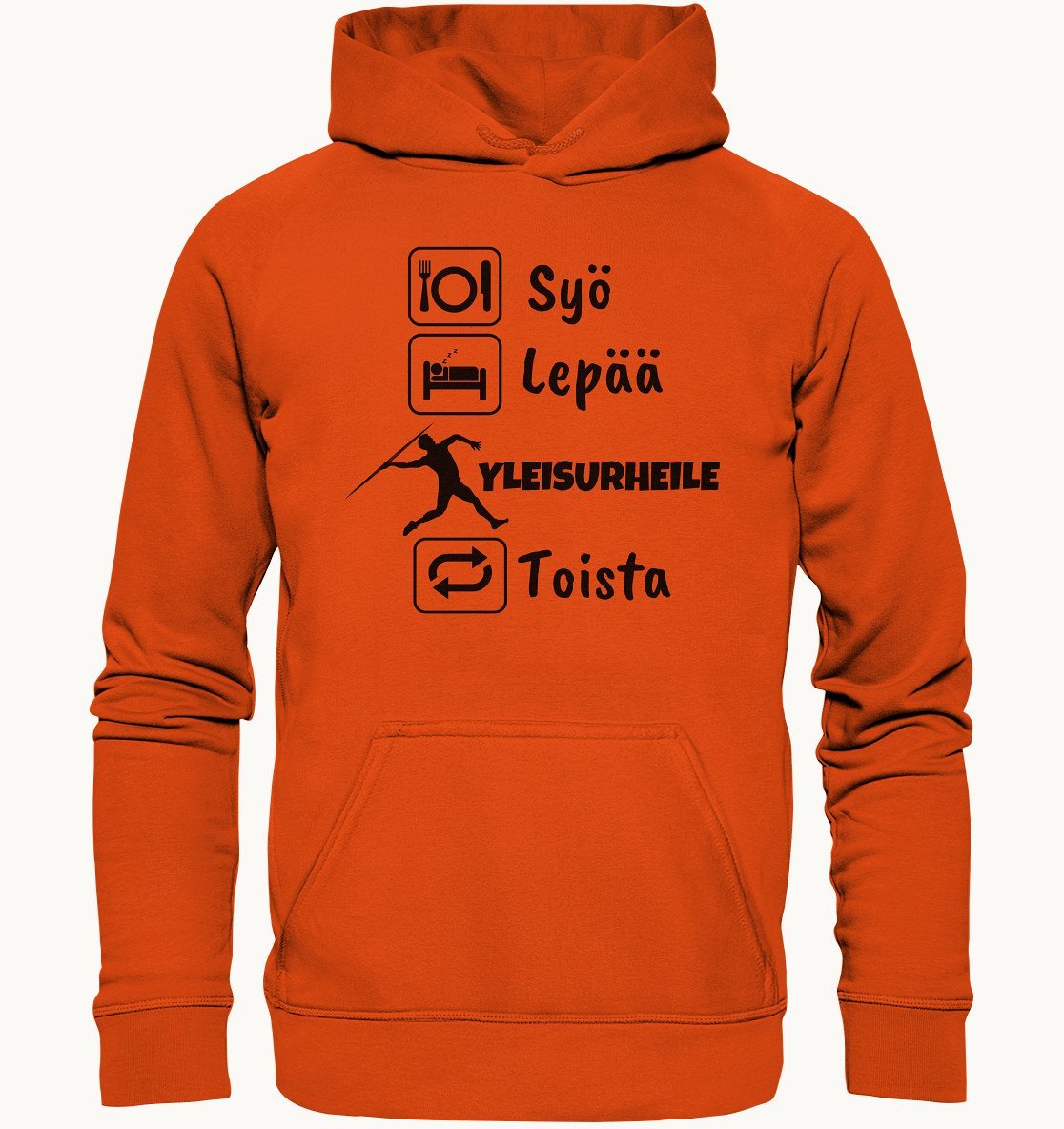 Syö, Lepää, Yleisurheile huppari unisex - FourFan