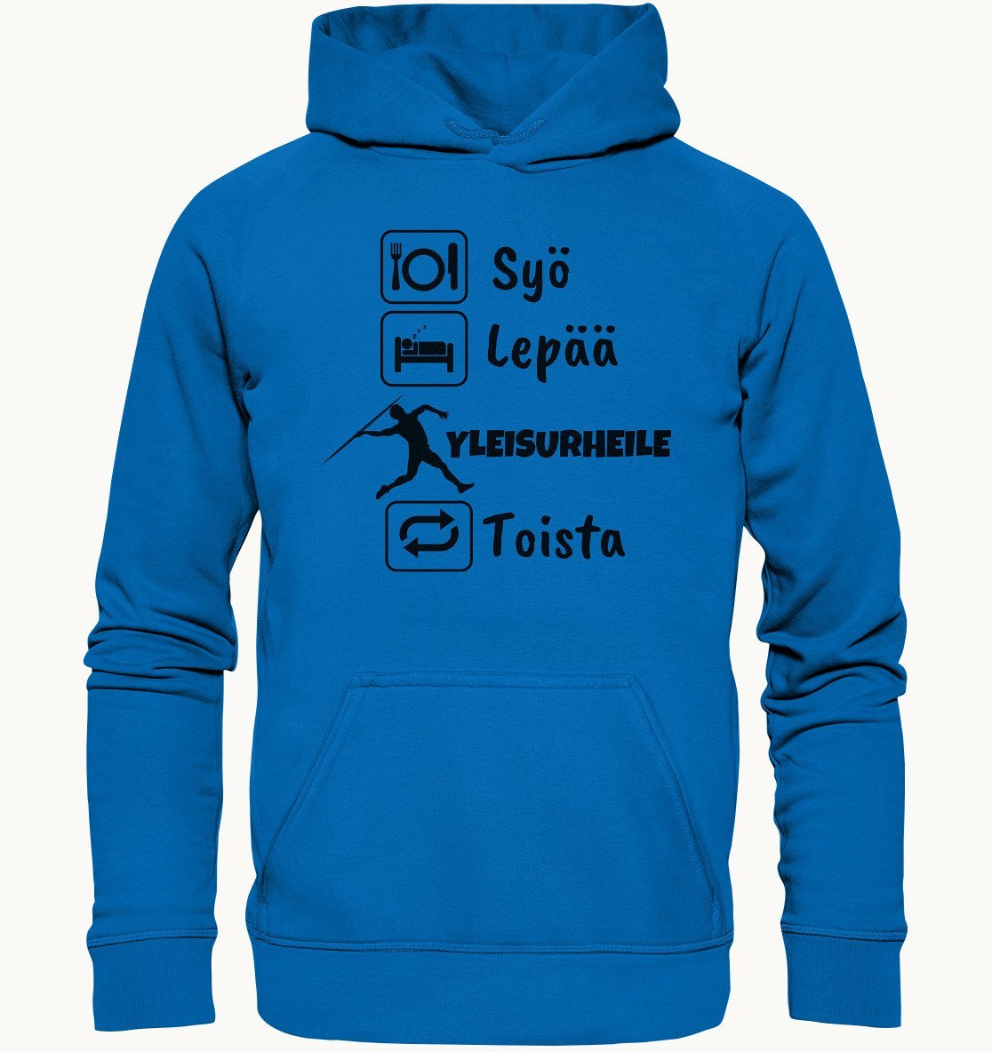 Syö, Lepää, Yleisurheile huppari unisex - FourFan