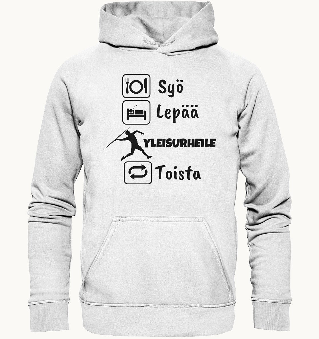 Syö, Lepää, Yleisurheile huppari unisex - FourFan