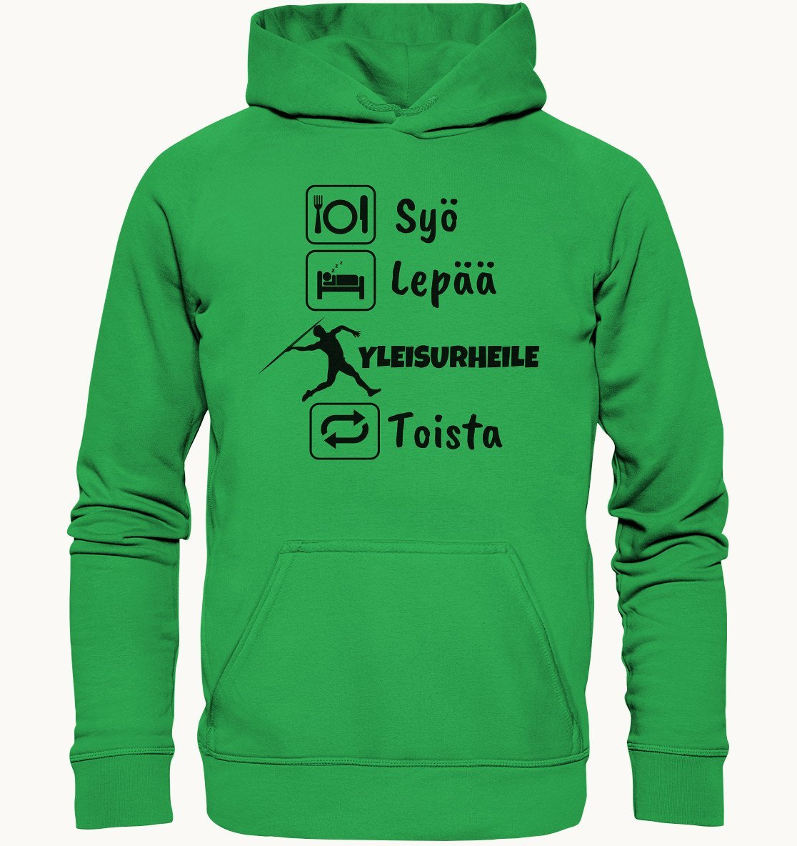 Syö, Lepää, Yleisurheile huppari unisex - FourFan