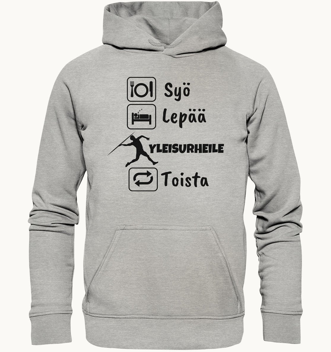 Syö, Lepää, Yleisurheile huppari unisex - FourFan