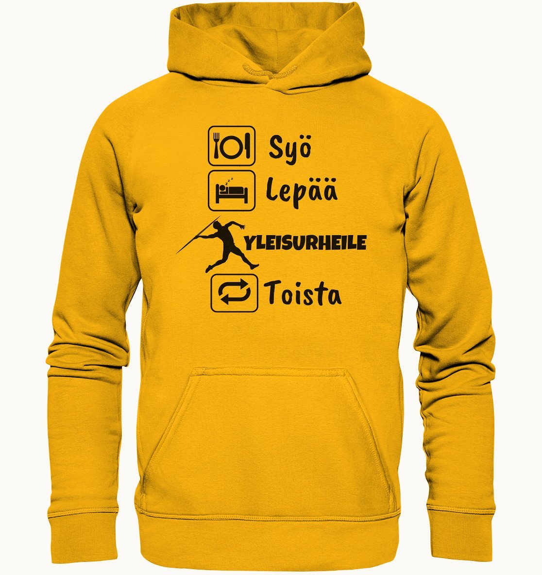 Syö, Lepää, Yleisurheile huppari unisex - FourFan