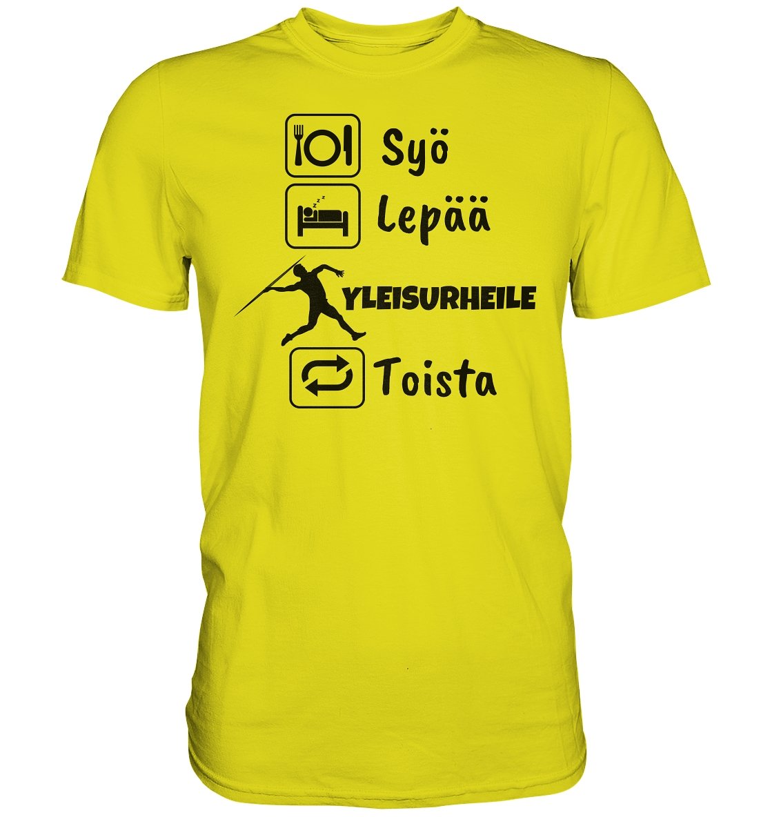 Syö, Lepää, Yleisurheile t-paita - FourFan