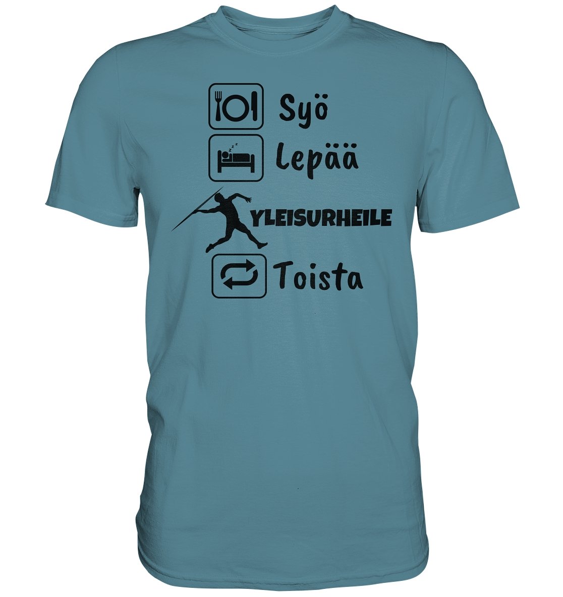 Syö, Lepää, Yleisurheile t-paita - FourFan