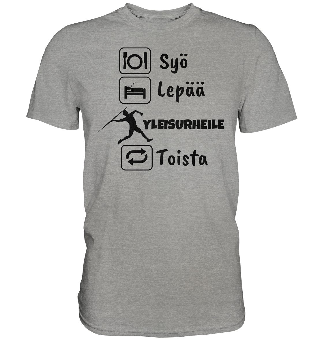 Syö, Lepää, Yleisurheile t-paita - FourFan