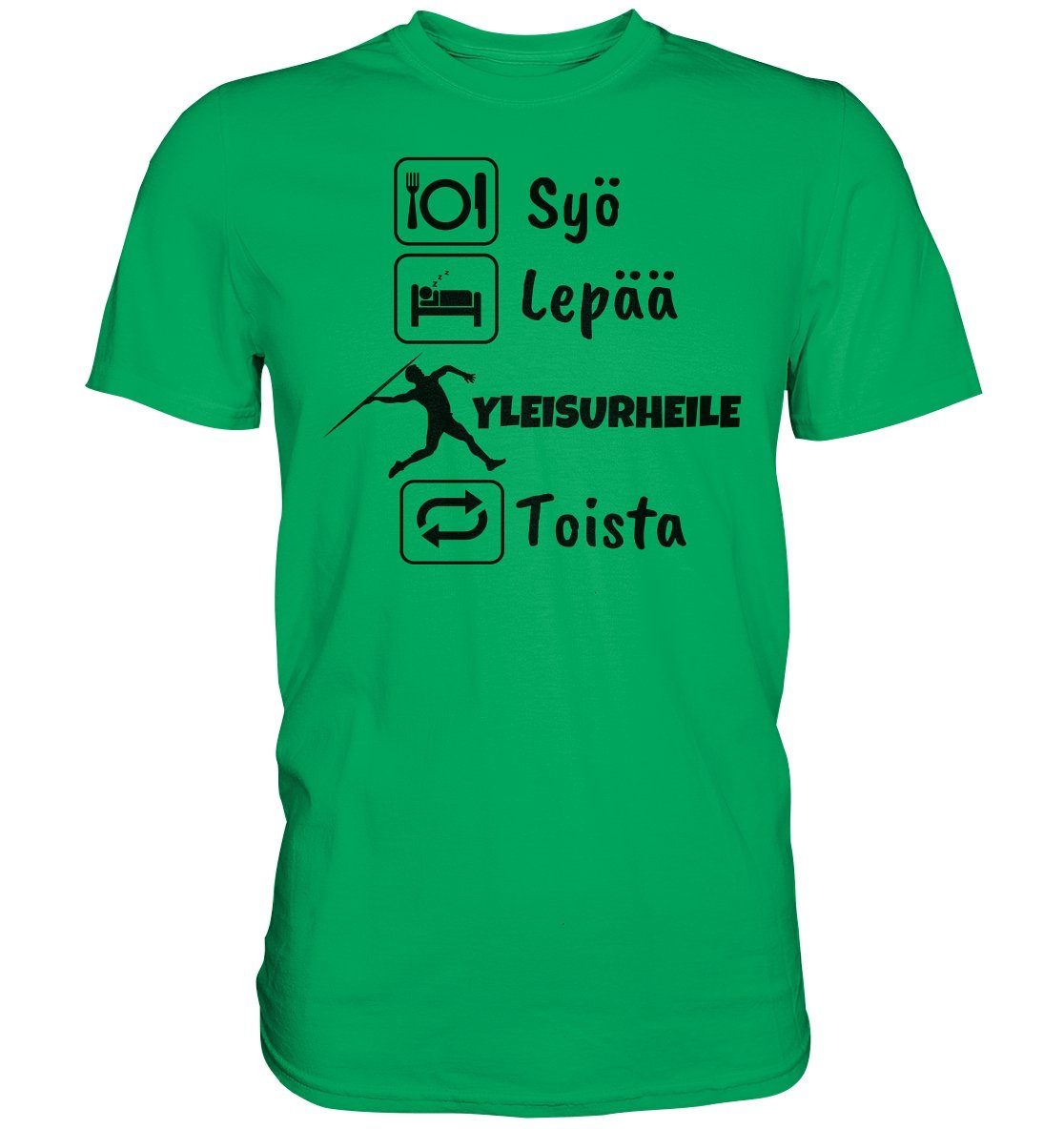 Syö, Lepää, Yleisurheile t-paita - FourFan