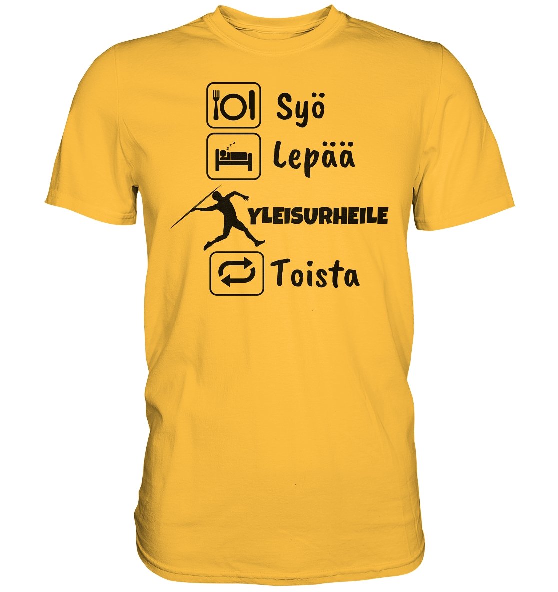 Syö, Lepää, Yleisurheile t-paita - FourFan