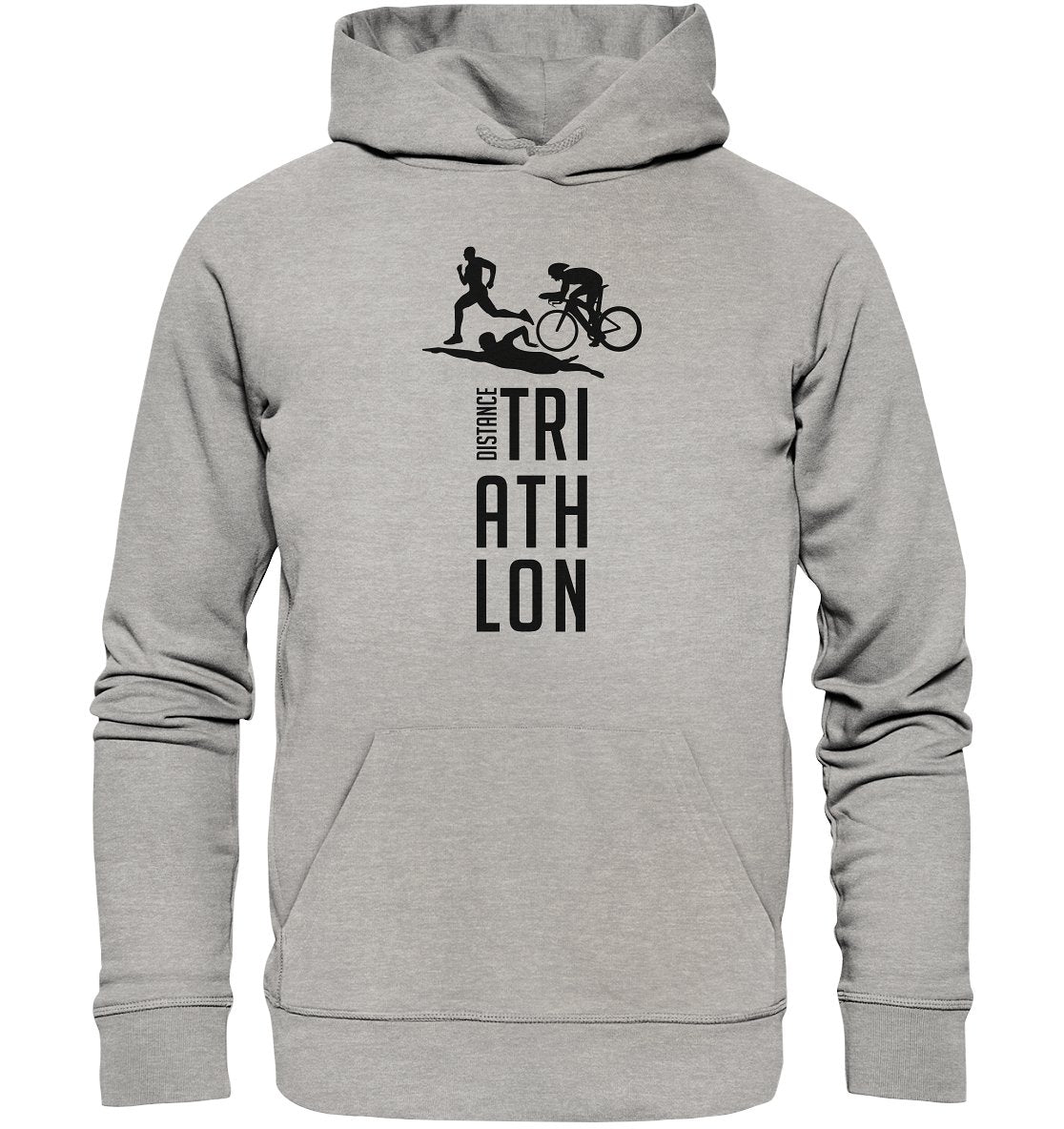 Triathlon EKo -huppari unisex musta teksti - FourFan