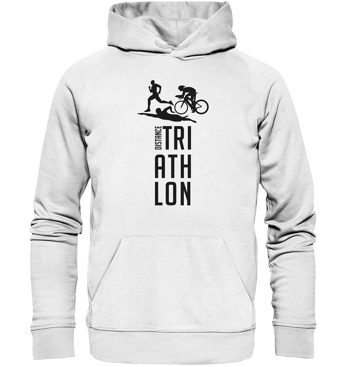 Triathlon EKo -huppari unisex musta teksti - FourFan