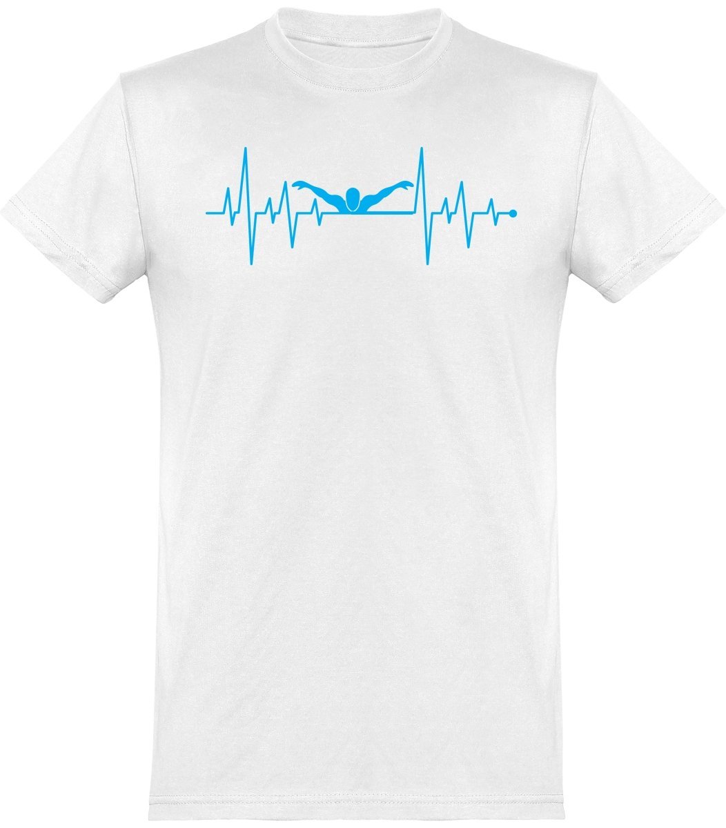 Uimarin syke uinti t-paita unisex VALKOINEN (koko XL) - FourFan