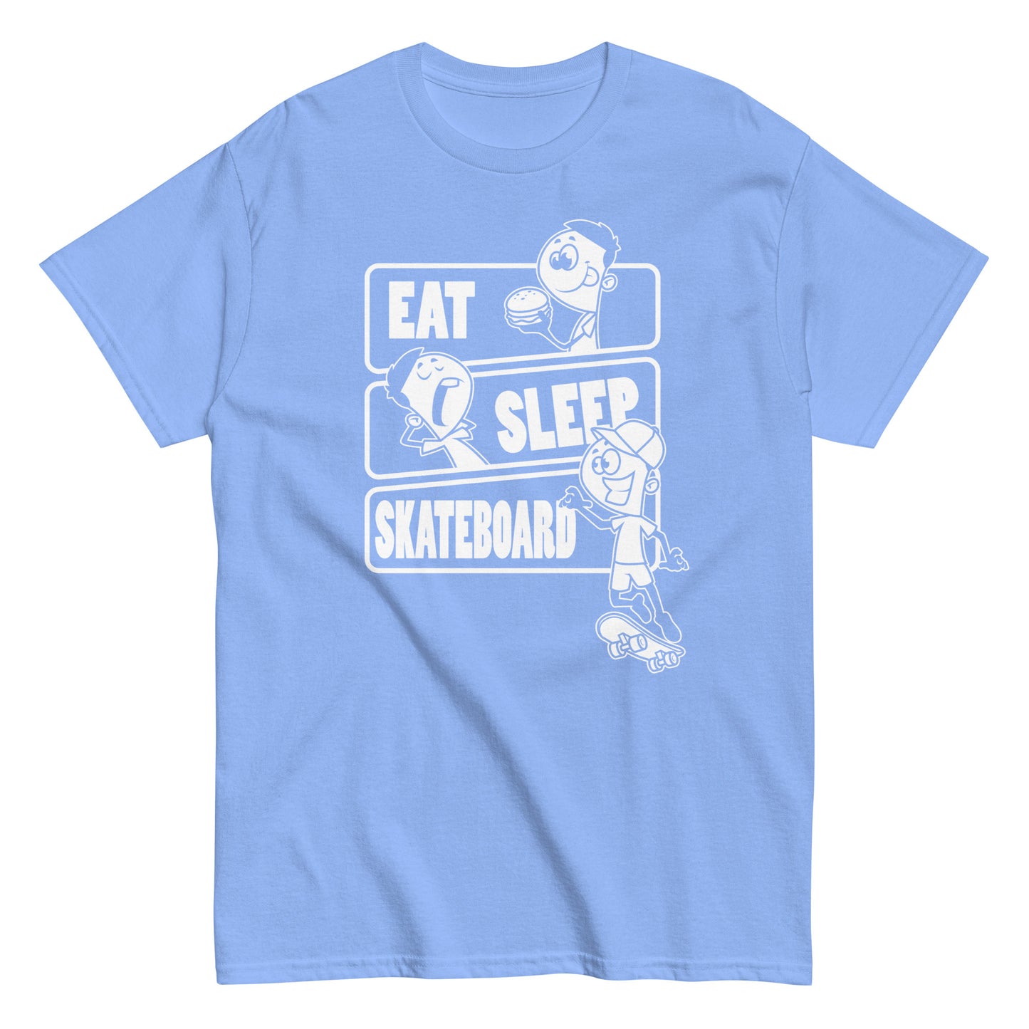 Eat sleep skateboard t-paita