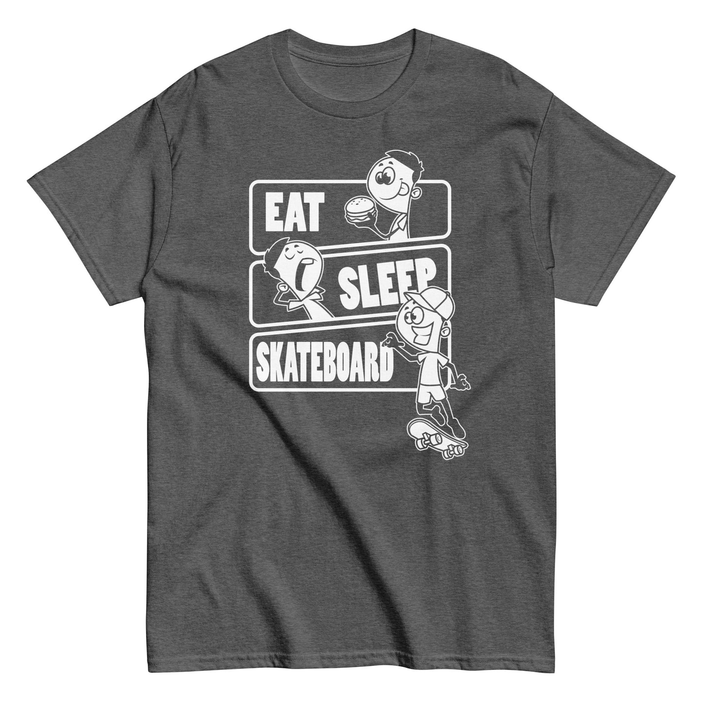 Eat sleep skateboard t-paita