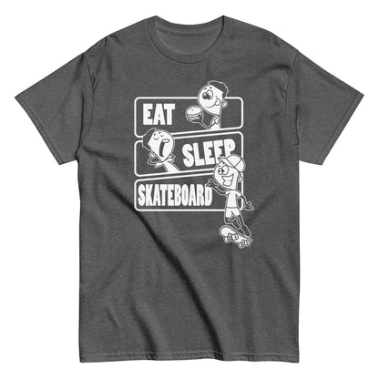 Eat sleep skateboard t-paita