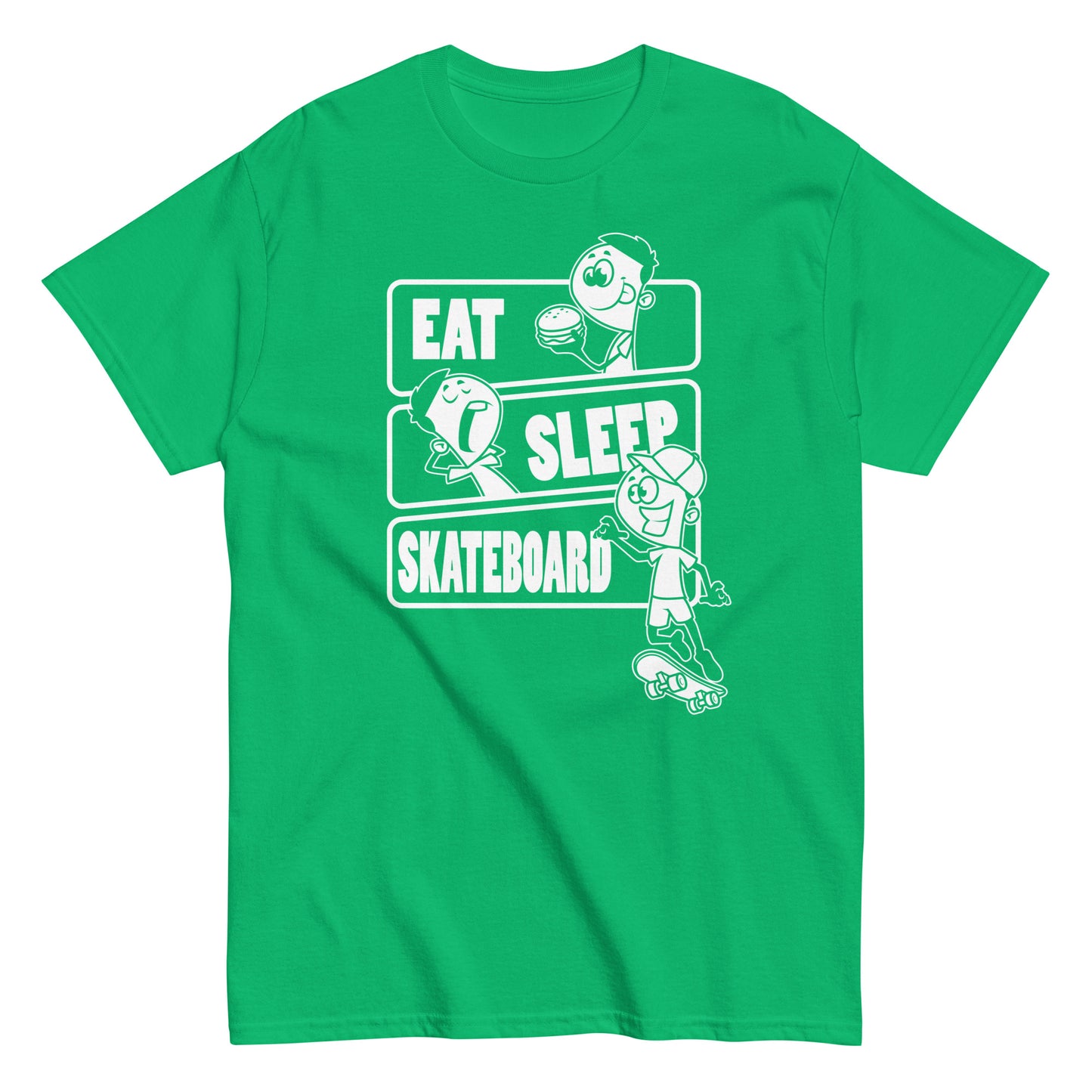 Eat sleep skateboard t-paita