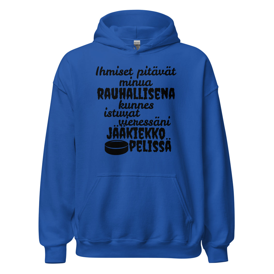 Rauhallisena kunnes jääkiekko huppari unisex