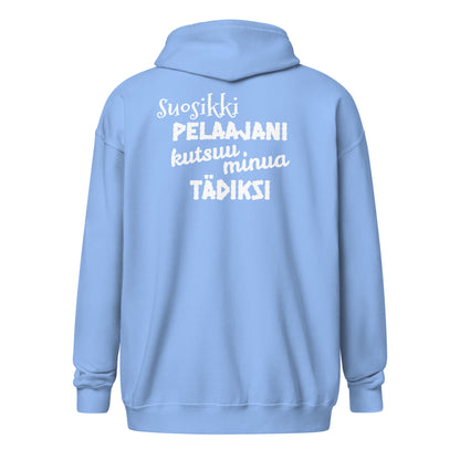 Suosikkipelaajani tädiksi vetoketjullinen huppari unisex